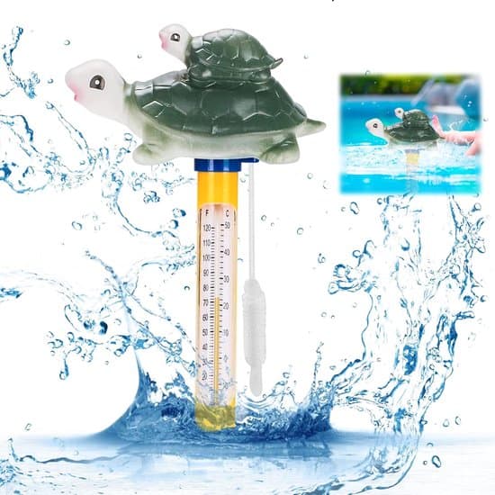 Pooltermometer - Flytande termometer med rep - för pooler, spa, bubbelpooler, akvarier, dammar - Blå - 1 styck