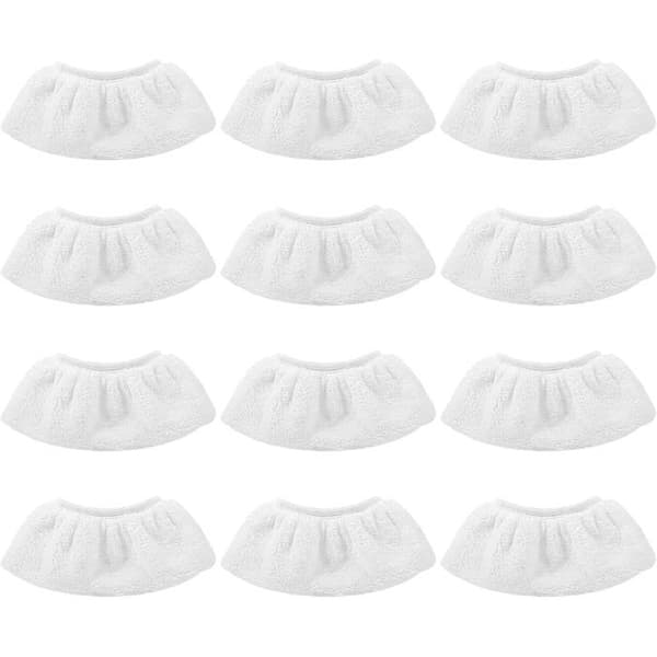 12-pack mikrofiberrengöringsdukar - ångmoppöverdrag - vit