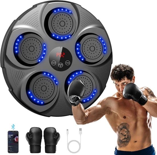 Musik boksemaskine, professionel Bluetooth med handsker, 9 hastigheder