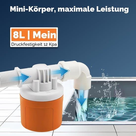 Vandtank flydeventil - Topforbindelse 1/2\", automatisk, til swimmingpool, dam