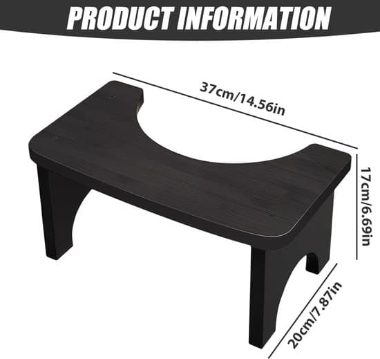 37x20x17cm Træ voksen- og børnetoiletskammel med ergonomisk sadelform (sort)