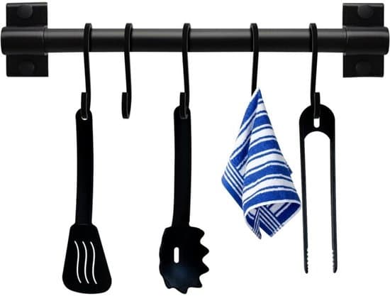 30 cm keittiövälineiden ripustustanko 5 koukulla
