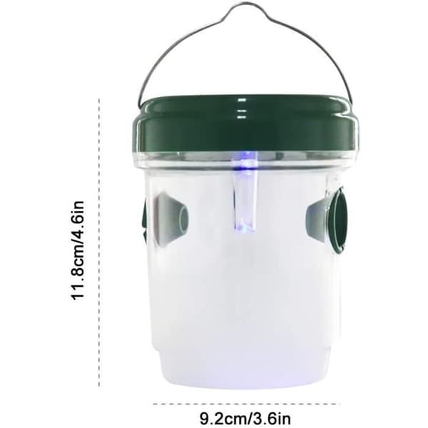 2-delad LED-fruktflugfälla, flugfälla, geting- och myggsolcells-LED-flugfälla, utomhusgetingfälla, bi- och getingfälla