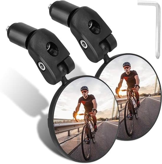 2-pak 360掳 justerbart konvekst cykelstyr bakspejl