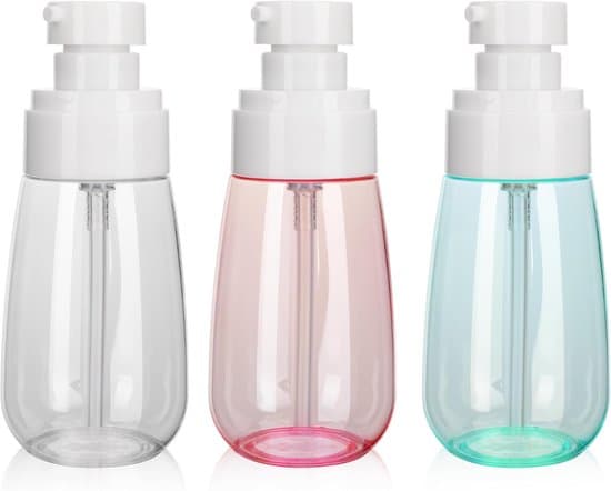 Minilotionpumpflaskor – 3-pack – Påfyllningsbara – Läckagesäkra (resestorlek) – Blå + Transparent + Rosa – 3 x 100 ml