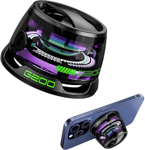 Magnetisk Bluetooth-højttaler G200, TWS-parring til iPhone og Android, Bærbar Multi-RGB Lysshow, 3D Surround Sound, Sort
