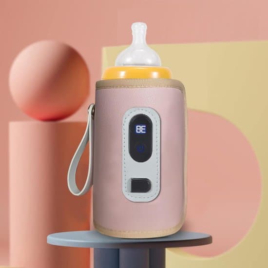 Bærbar USB-babymadvarmer med LCD-display