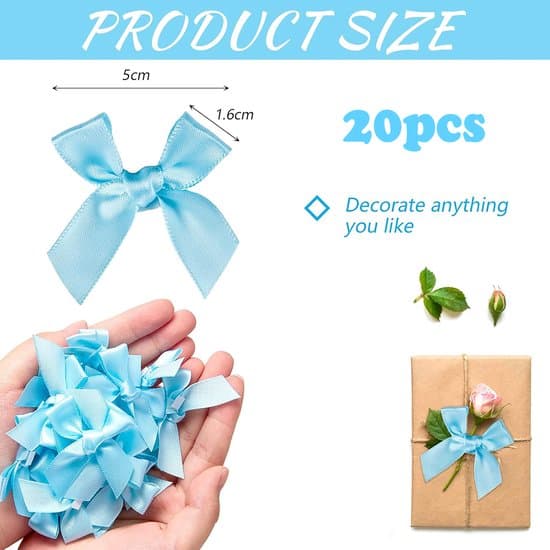 20-pack blåa bandrosetter - DIY-dekoration/hantverksmaterial