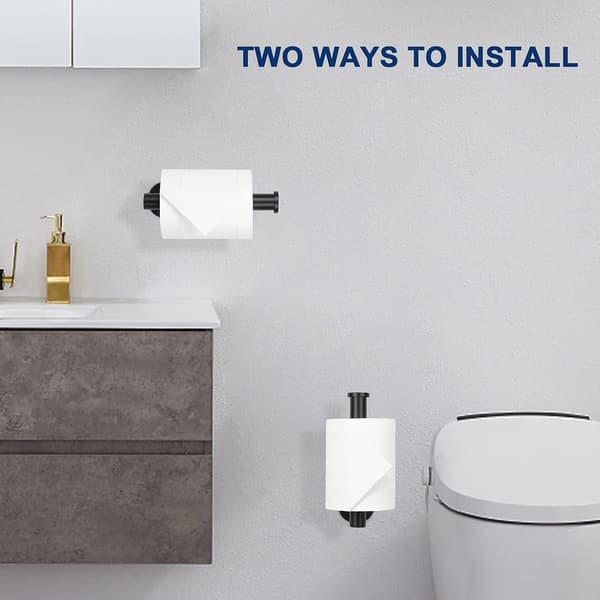 Selvklæbende SUS304 rustfrit stål toiletpapirholder (mat sort)