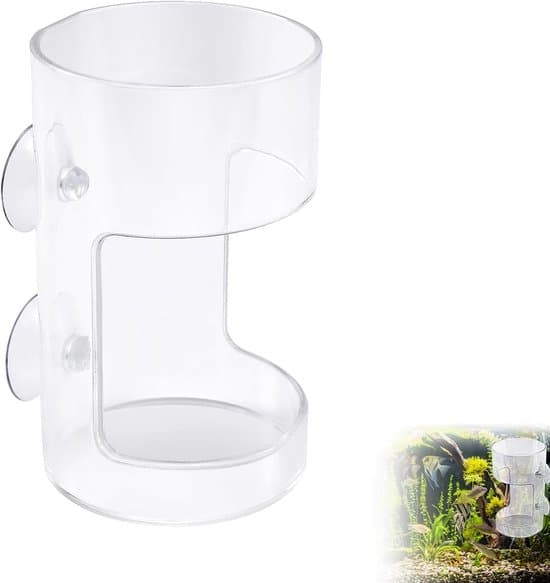 - Akvariefoderautomat med sugekopper til skildpadder og rejer 10x6cm