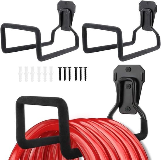 Slangeholder Vægmontering - Metal - Sort - 2 Stykker