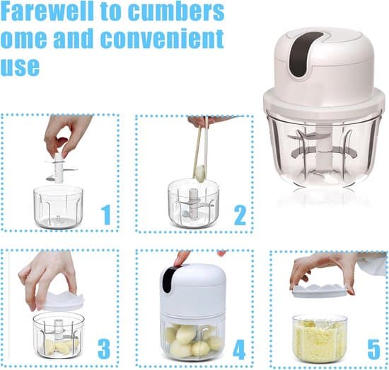 Elektrisk foodprocessor, USB genopladelig minihakker, 100-300ml