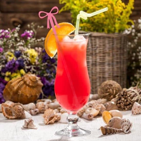 30 lyserøde akryl rørepinde til cocktails, med sløjfer