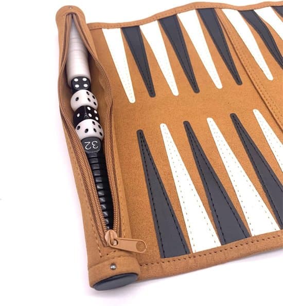 Backgammon Sæt - Foldbart Rejse Backgammon Sæt - Bærbart og Letvægts Backgammon Sæt - Velegnet til Campingture