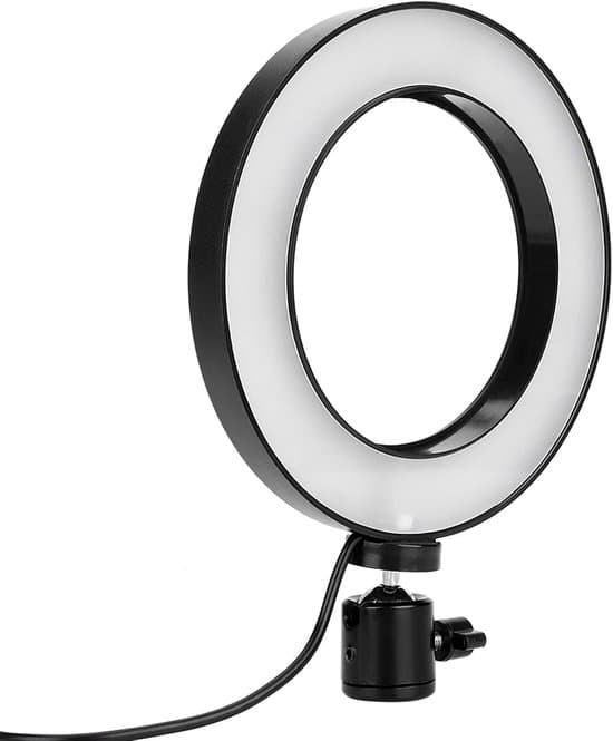 Ring Light, 3-farvet justerbar fyldlys, USB-interface, blød øjenvenlig kilde, til podcasts/bryllupper, lang levetid (6 tommer).