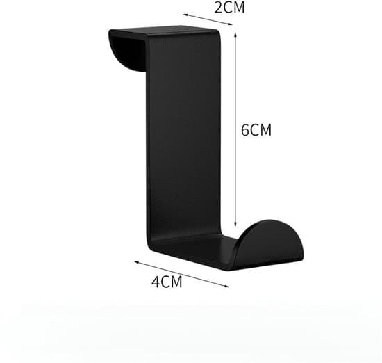 Sæt med 6 sorte dørkroge - Multifunktionelle, robuste, holdbare knager - 2*4*6 cm
