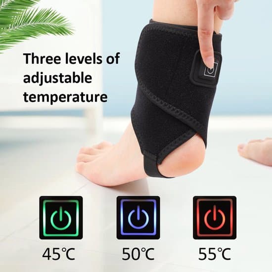 Opvarmet ankelbandage – USB, justerbar, til forstuvning, varmeterapi