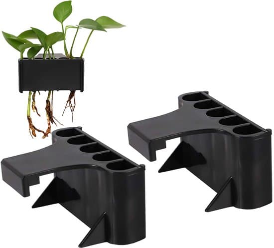 2-pack 5-håls hängande korgar i plast för akvarieväxter/blommor