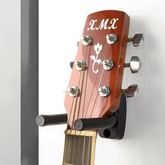 Gitarrväggfäste Set - 6 Delar - Svarta Gitarrkrokar, Lämpliga för Akustiska Gitarrer, Klassiska Gitarrer, Elgitarrer, Bas och Ukuleles