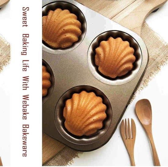 Madeleine kage bageforme - 2-delt sæt - 6 huller - Non-stick belægning - Madeleine kage bageforme