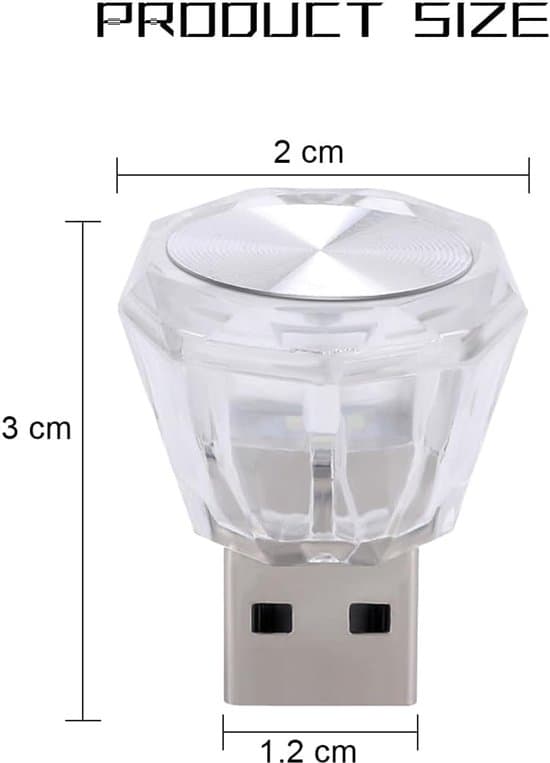 4 stk. bil omgivelseslys, USB LED stemningsbelysning til indretning (isblå)