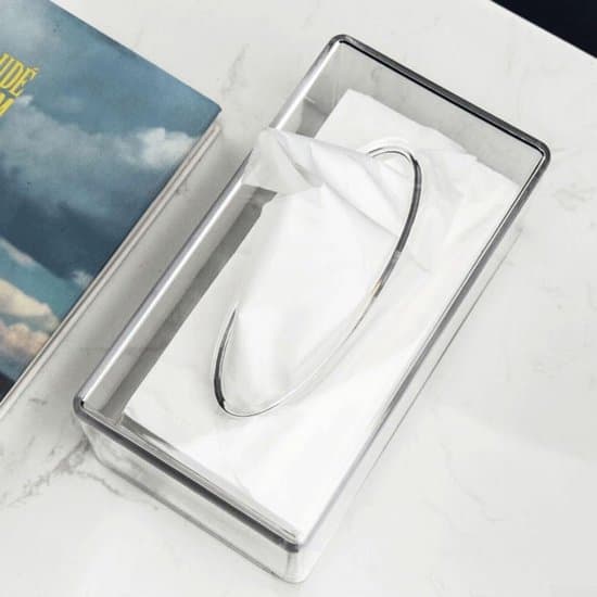 Transparent Rektangulär Akryl Servettlåda (22 x 12 x 9 cm)