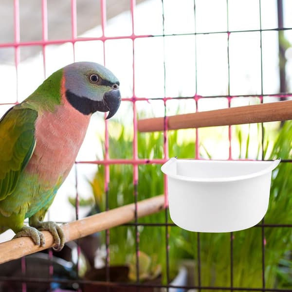 2 vand- og madkombinationsfoderautomater til fuglebur med kroge