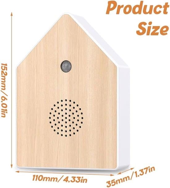 Fågelsångslåda med rörelsesensor - 11x3.5x15.2cm