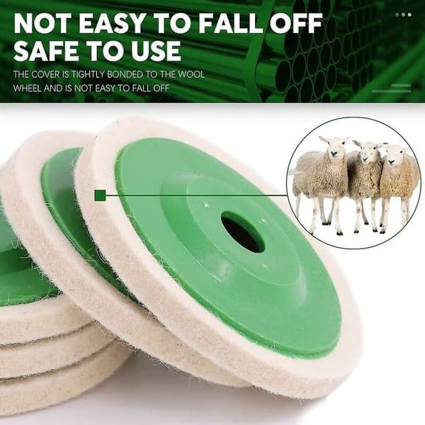 Grøn - 10-delt uldfiltskive til vinkelsliber, 10 cm/8 mm