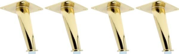 Koniske møbelben, velegnet til senge, sofaer og skabe, guld, 12 cm, 4-pak