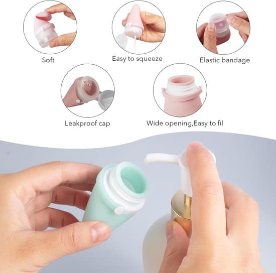 Reseflaskor i silikon - 30 ml - 4-pack - Flera färger