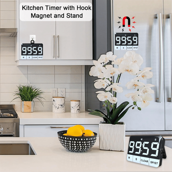 Køkkentimer, 120dB høj digital nedtællingstimer med LED-display