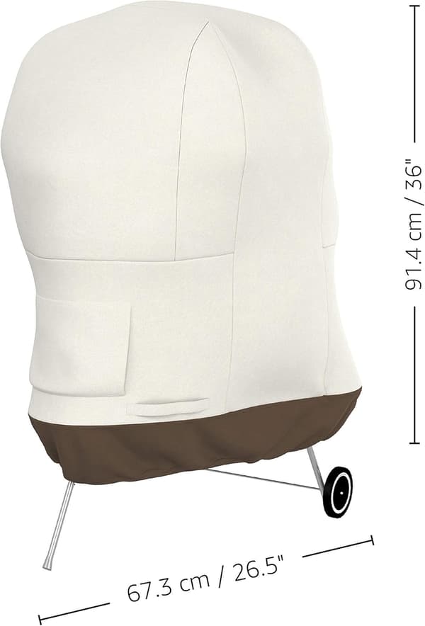 Amazon Basic kulgrillovertræk, 67 cm i diameter, hvid.