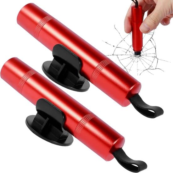 Fönsterkrossare, Bilsäkerhetshammare, 2-pack, Röd