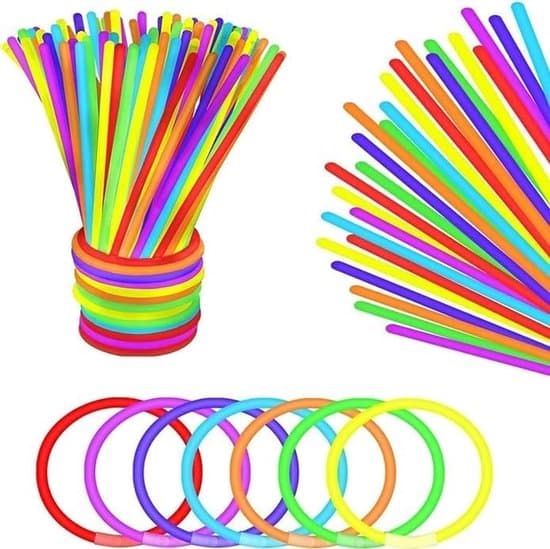 50-delars Neon Glow Stick Set - Med Kopplingar