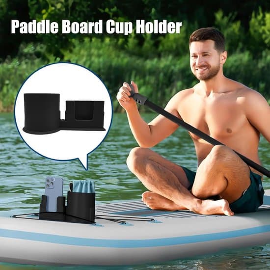 SUP Paddleboard Kopholder, multifunktionel vandflaskeholder, Sort