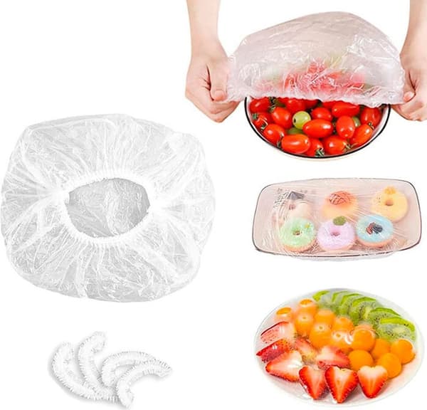 100-pack elastiska matlock – återanvändbara elastiska lock för skålar och fat