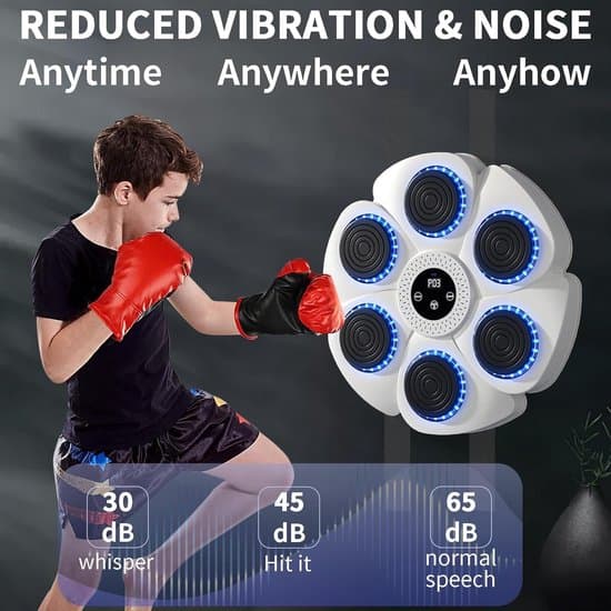 Musikboxningsmaskin, smart LED väggmonterad med handskar, Bluetooth