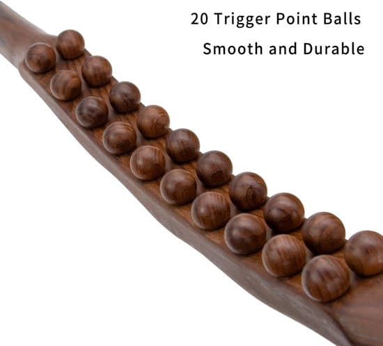 Rygmassager, træmassagepind, 20 kugler, Brun
