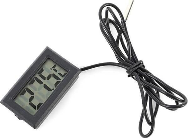 Elektronisk termometer med ovnsonde - 1-meter kabel - digitalt display - sort