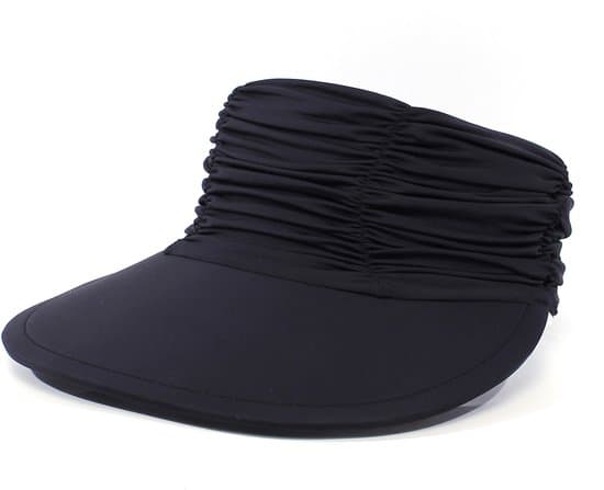 Dame Solhat UPF 50+ - Sammenfoldelig Strandhat med Hestehale - Bred Skygge Justerbar - Sort