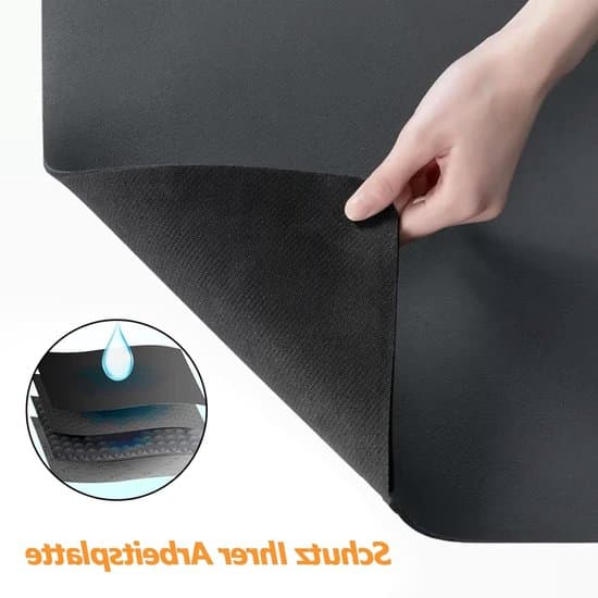 Polyesterfiber afløbsmåtte - køkkenmåtte - opvaskemåtte - absorberende materiale - 40 x 50 cm - grå