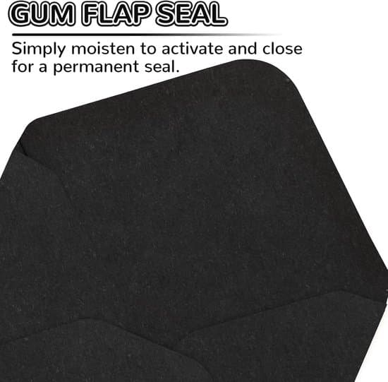 100-pak 16x11 cm sorte papirkonvolutter med limforsegling til små virksomheder