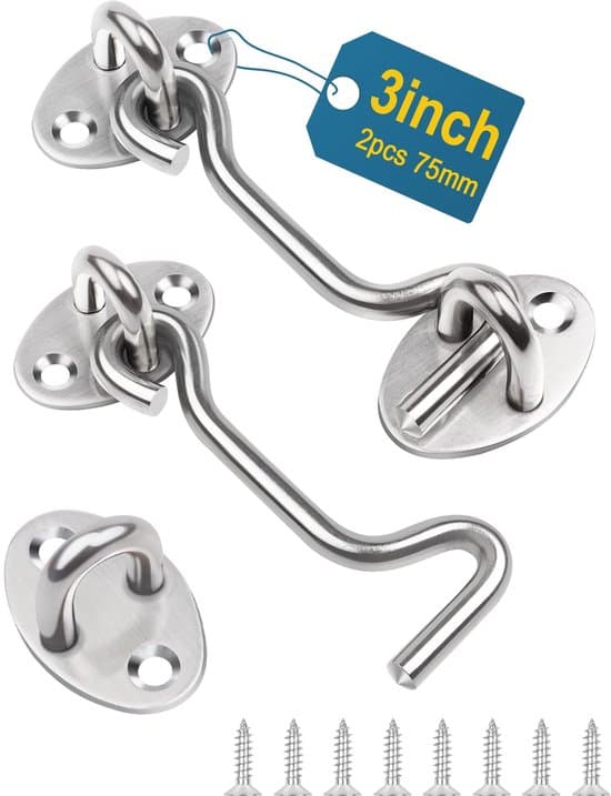 Kroklås i rostfritt stål - 2-pack - 7,5 cm - Hållbar