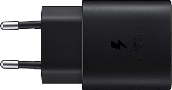 USB-C, 25W ultrahurtig strømadapter, USB-C til USB-adapter, hurtig opladning, kabelfri, sort
