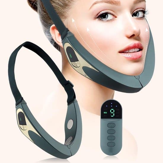 Ansigtsmassager - V-formet - 6 tilstande - 9 gear - Grå