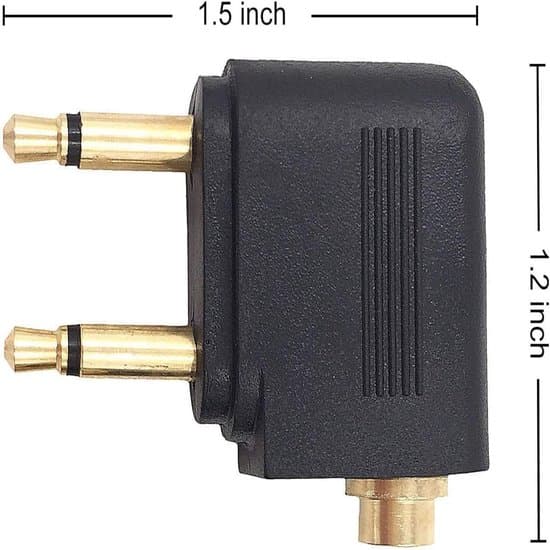 Flyhovedtelefonadapter, Dobbelt 3,5 mm Han til Hun, Flyhovedtelefonadapter, Lydstik til Flystikforbindelse (3 Stykker, Guld)