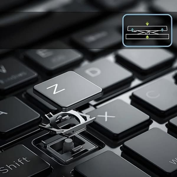 Trådløst tastatur, Bluetooth, foldbart, bredt kompatibelt, bærbart, sort.