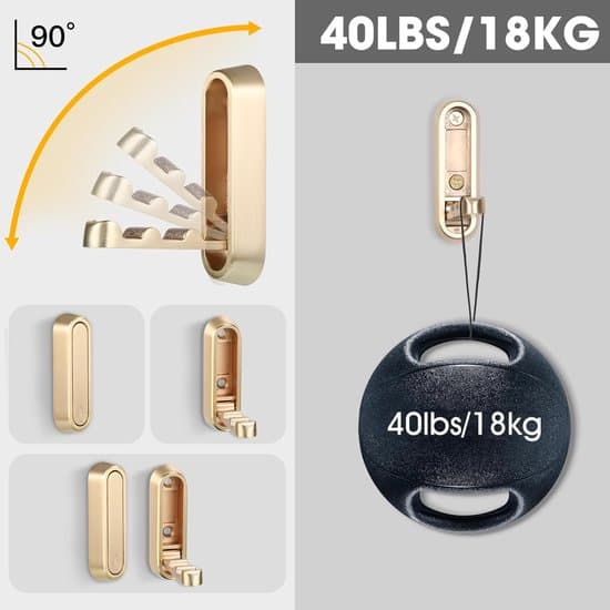 Vikbara klädkrokar - Vikbara väggkrokar i guld - Kraftiga vikbara krokar - Krokar - 2-pack