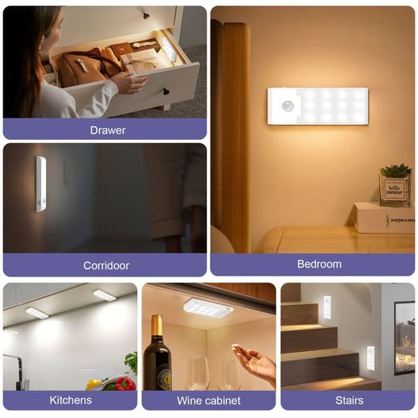 Sensorlys, 2-pak børnenatlys, LED-natlys, 3 tilstande, USB-opladning